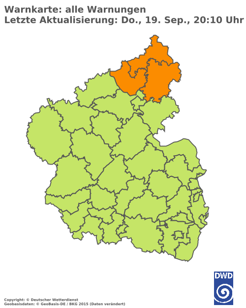 Aktuelle Wetterwarnungen für  Regionalverband Saarbrücken