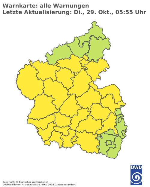 Aktuelle Wetterwarnungen für  Regionalverband Saarbrücken