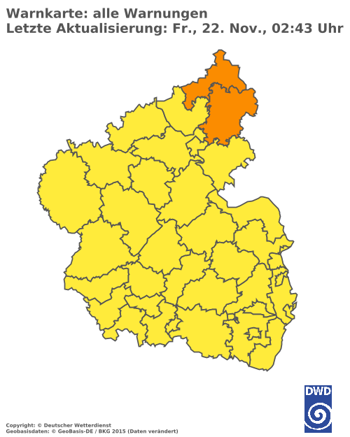 Aktuelle Wetterwarnungen für  Regionalverband Saarbrücken