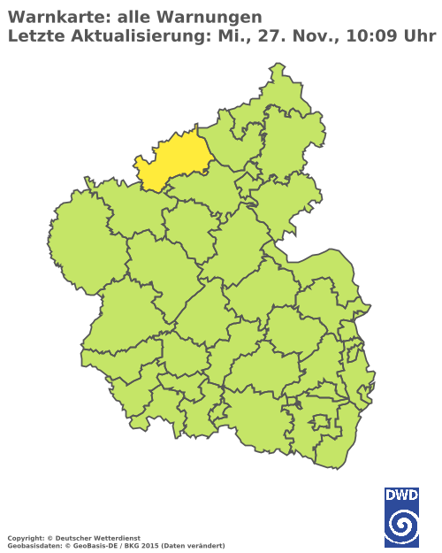 Aktuelle Wetterwarnungen für  Regionalverband Saarbrücken